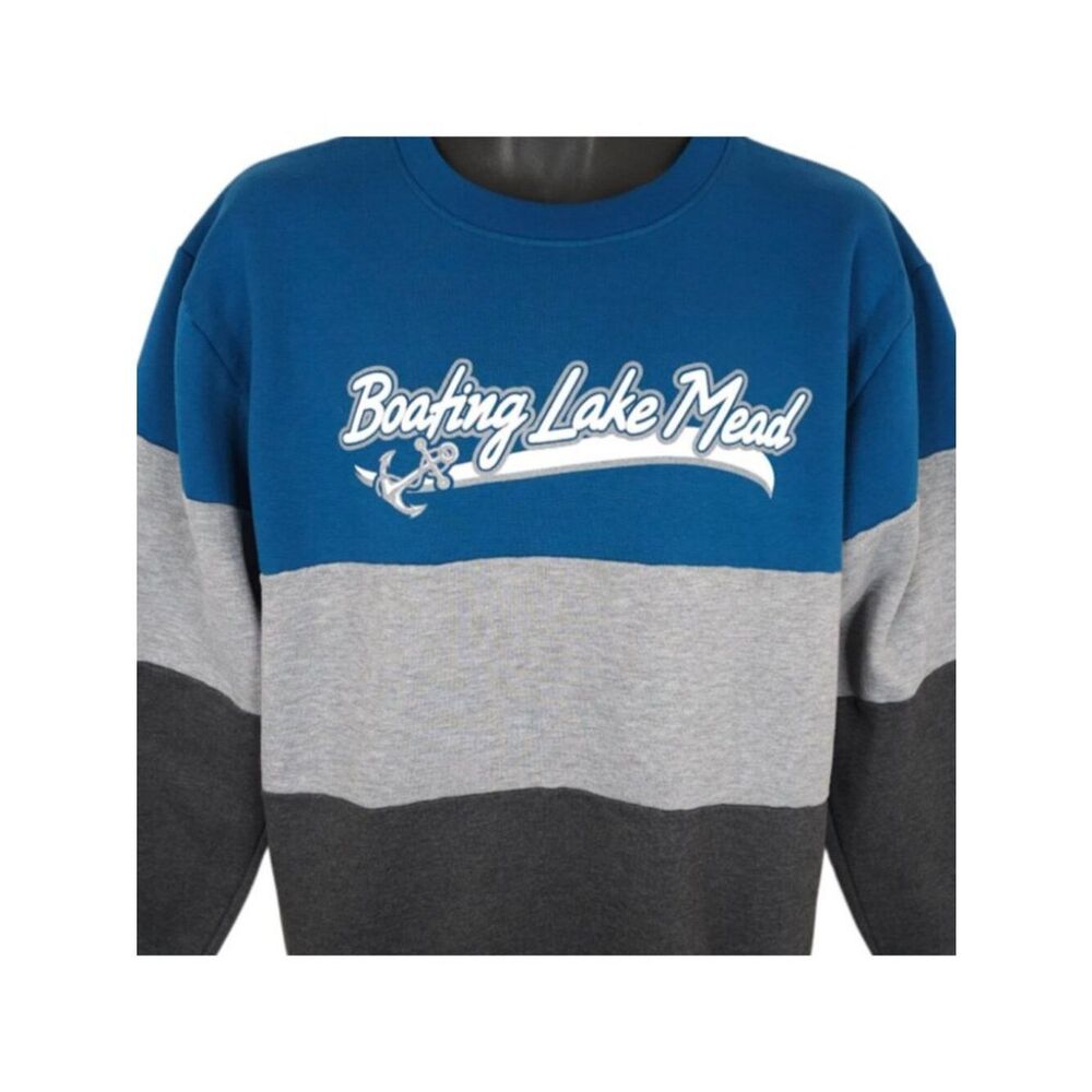 Vintage Lake Mead Sweatshirt Mens Size Medium Blue 90s Boating Made In USA
